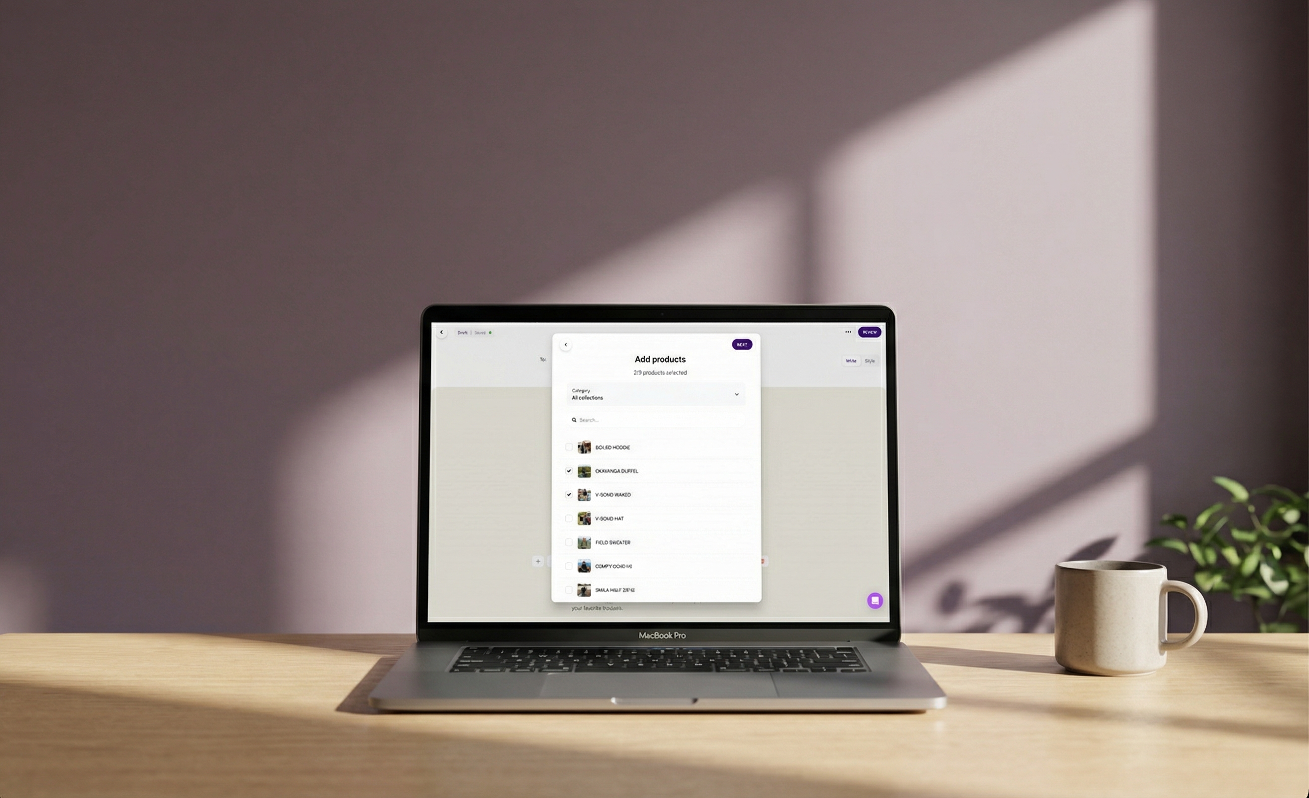 Spoks email editor with Shopify product integration